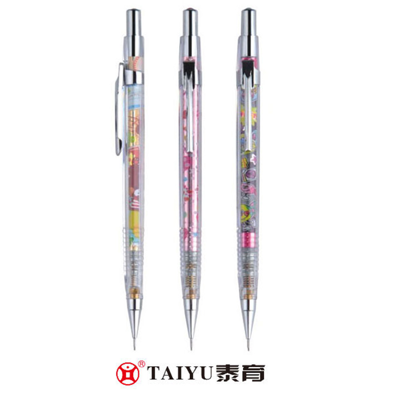 Elevii folosesc creion mecanic cu suport transparent pentru creion și reumplere pentru desene animate creion mecanic 2000C